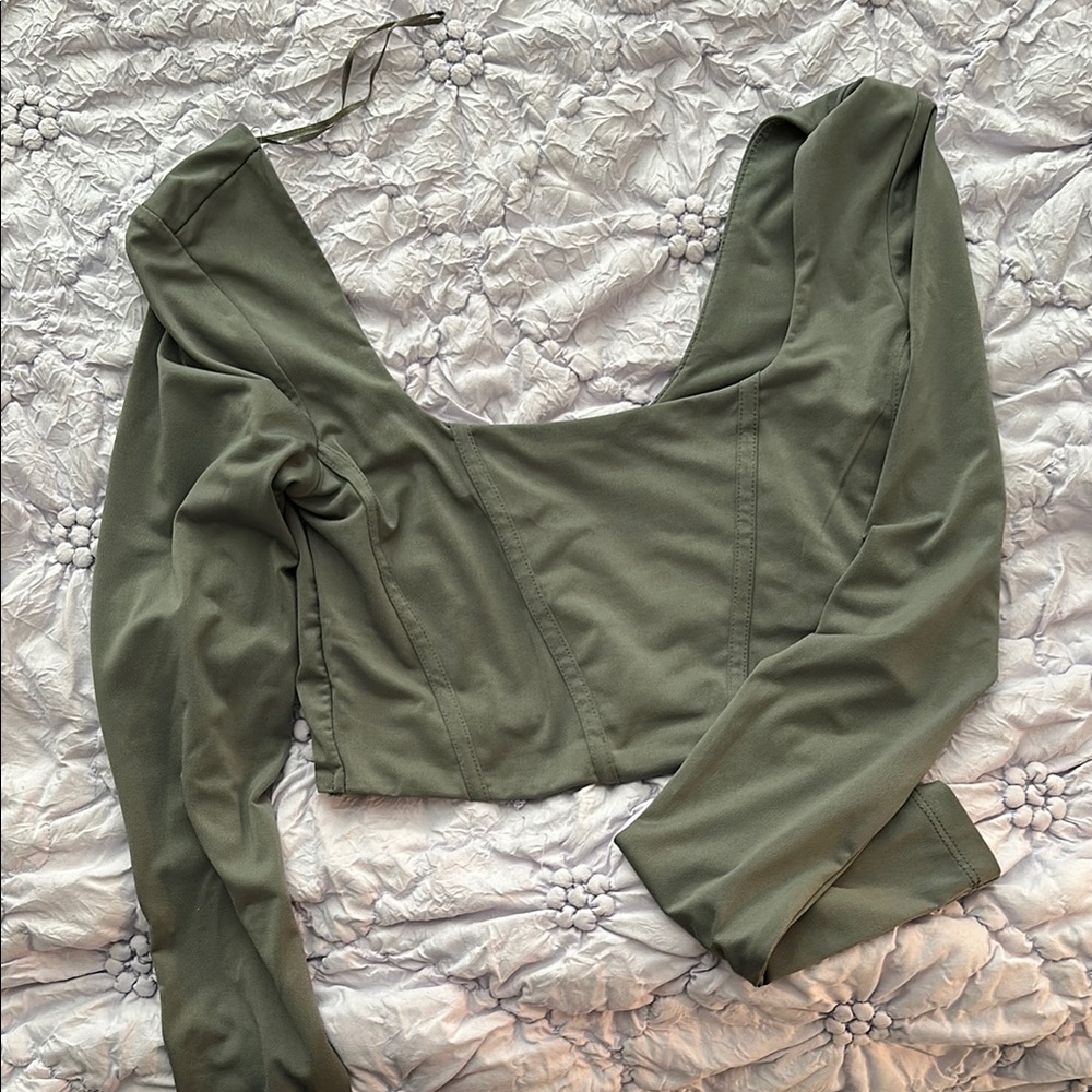 Elegant Olive Green Women's Top